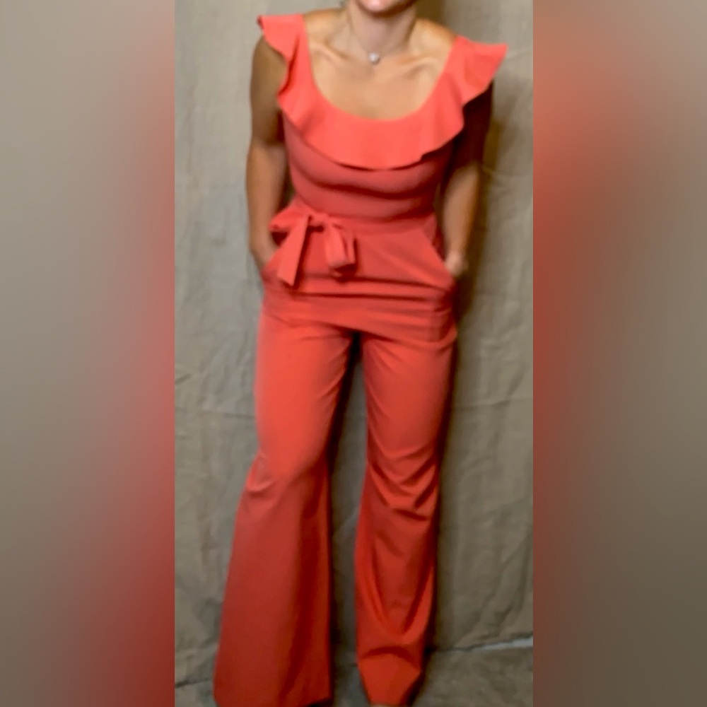 Pink antonio Milani jumpsuit, straight leg sz6